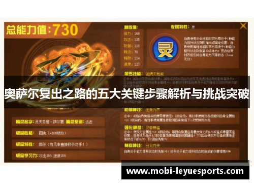 奥萨尔复出之路的五大关键步骤解析与挑战突破